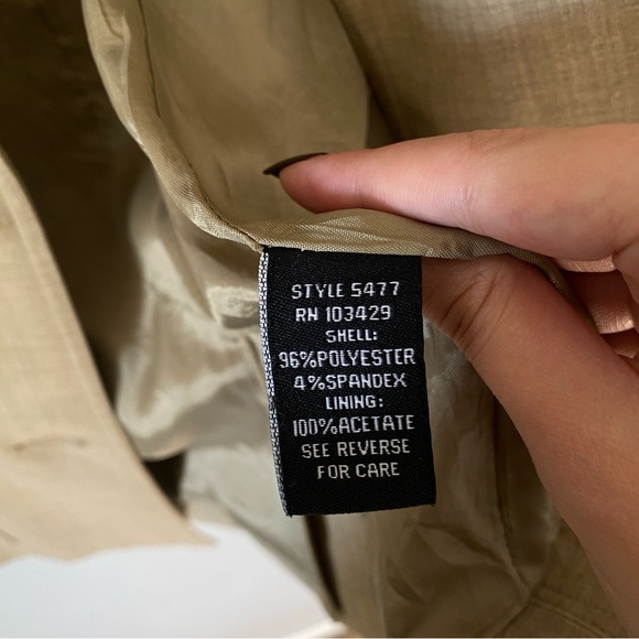 Bay Studio tan women’s jacket with silver hardware size 14P utility fall neutral - Picture 5 of 6